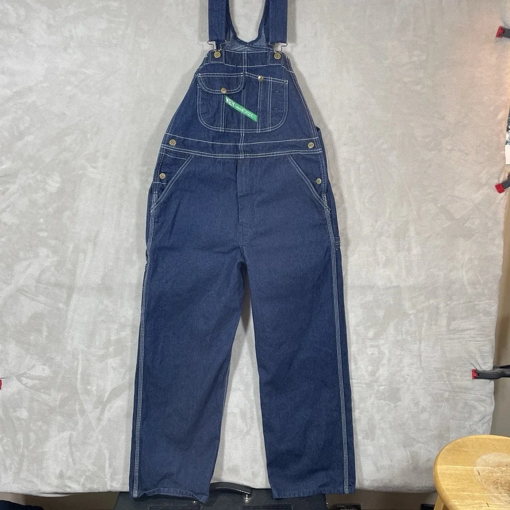Key Imperial Overalls Bibs Mens 34x29 Dark Blue Farmer Western